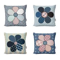 Almofadas Decorativas Coloridas Floral Azul 40X40 Novadecora Almofadas Decorativas Coloridas Floral Azul 40X40 Novadecora