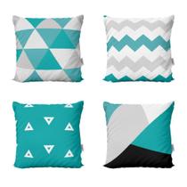Almofadas Decorativas ul Turquesa Geométricas Sofá 40X40