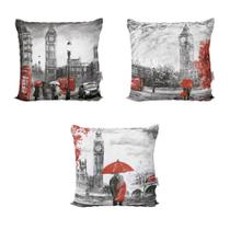 Almofadas Decorativas Vermelhas E Preto Love Para Sofá 40X40