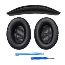 Almofadas e Headband de Substituição Compatíveis com Fones de Ouvido QC35 e QC35 ii - Preto - Accessory House