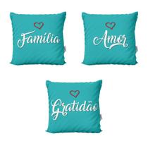 Almofadas Família, Amor E Gratidão Para Sofá 40X40-