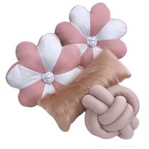 Almofadas Flor + Baguete + Nó Decorativas