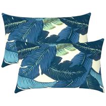 Almofadas lombares ao ar livre LVTXIII Swaying Palms Blue 30x50cm, pacote com 2