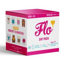 Almofadas menstruais Flo Bamboo Day com asas, superabsorventes, 16 almofadas