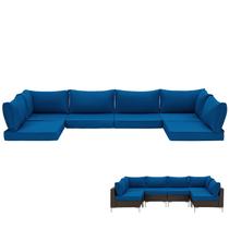 Almofadas para área externa HOMREST, conjunto de 14 peças, 64 x 64 cm, azul