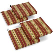 Almofadas para cadeiras ao ar livre Blazing Needles Kingsley Stripe Ruby 4 unidades