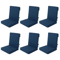 Almofadas para Cadeiras Externas Fitfree 51 x 51 cm Azul-Marinho, Kit com 6 Almofadas para Cadeiras Externas Fitfree 51 x 51 cm Azul-Marinho, Kit com 6