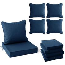 Almofadas para Cadeiras Externas Summsun 61 x 61 cm Azul-Marinho, Jogo com 4 Almofadas para Cadeiras Externas Summsun 61 x 61 cm Azul-Marinho, Jogo com 4