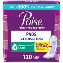 Almofadas para incontinência Poise 3 Drop Light Absorbency 120 unidades Almofadas para incontinência Poise 3 Drop Light Absorbency 120 unidades