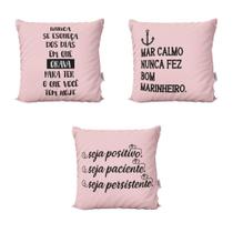 Almofadas Personalizadas Rosa com Frases Nunca se Esqueça Para Sofá 40x40 - Novadecora