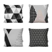 Almofadas Preto E Branco Geométricas Para O Quarto 40X40
