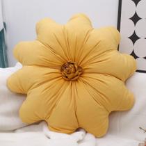 Almofadas redondas UNWAAT Velvet Flower 40cm amarelas