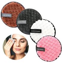 Almofadas Removedoras De Maquiagem De Microfibra Laváveis 4 PCS Toalhas De Limpeza De Cosméticos