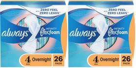 Almofadas sanitárias Always Infinity FlexFoam tamanho 4 Overnight x26 Almofadas sanitárias Always Infinity FlexFoam tamanho 4 Overnight x26