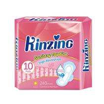 Almofadas Sanitárias Kinzino Maxi - Fluxo Abundante (10 Unidades)