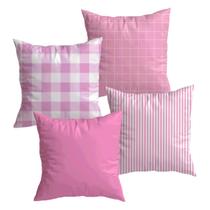 Almofadas Xadrez Rosa Decortiva 45X45