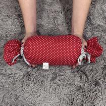 Almofadinha Travesseiro Pet Bombom - Vermelho Poá - 28x27cm