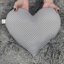 Almofadinha Travesseiro Pet Coração - Cinza Poá - 28x27cm