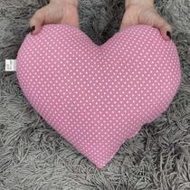 Almofadinha Travesseiro Pet Coração - Rosa Poá - 28x27cm