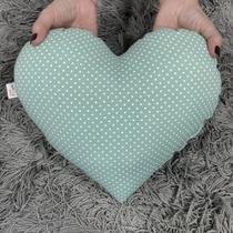 Almofadinha Travesseiro Pet Coração - Verde Poá - 28x27cm