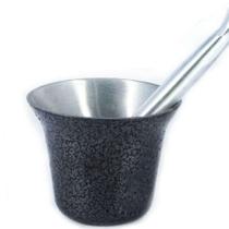 Almofariz Alumínio Polido Craqueado Socador de Alho Grande Almofariz Alumínio Polido Craqueado Socador de Alho Grande