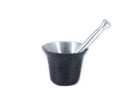 Almofariz Alumínio Polido Craqueado Socador de Alho Médio Preto Almofariz Alumínio Polido Craqueado Socador de Alho Médio Preto