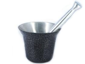 Almofariz Alumínio Polido Craqueado Socador de Alho Preto Grande Almofariz Alumínio Polido Craqueado Socador de Alho Preto Grande