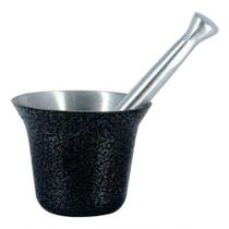 Almofariz Alumínio Polido Socador De Alho Preto Almofariz Alumínio Polido Socador De Alho Preto