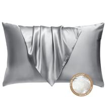 Almohada BHZ King Size de Plumas de Ganso Gris con Funda de Satén Almohada BHZ King Size de Plumas de Ganso Gris con Funda de Satén