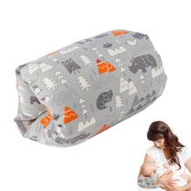 Almohada de Brazos para Alimentación de Bebé, Almohada Cuna Acogedora de Algodón Suave
