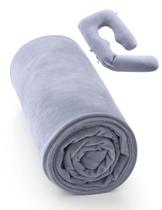 Almohada de Embarazo Momcozy Dreamlign U Pro con Funda de Terciopelo, Posicionador Corporal de 127-183 cm