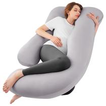 Almohada de Embarazo Sasttie 145x70 cm en Forma de U con Enfriamiento Gris