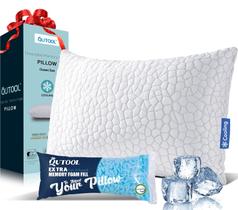 Almohada QUTOOL de Espuma de Memoria con Gel Refrigerante, Tamaño Queen, Rellena Desmenuzada