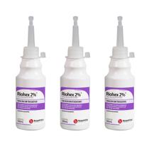 Almotolia 100ml Riohex 2 Clorexidina Degermante KIT COM 3 Almotolia 100ml Riohex 2 Clorexidina Degermante KIT COM 3
