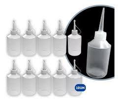 Almotolia 120ml transparente bico reto kit com 10und