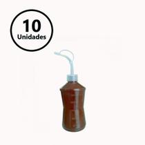 Almotolia 250 ml ambar bico curvo (kit c/10) - j.prolab