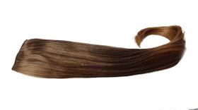 Alongamento Aplique Tic Tac Liso Castanho Acobreado De Fibra