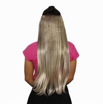 Alongamento Aplique Tic Tac Loiro Acinzentado Platinado 60Cm