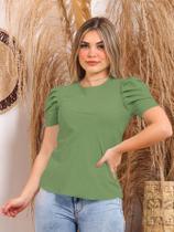 ALows SF Blusa Camiseta Feminina liso com manga Princesa curta sf200 112576/70