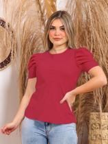 ALows SF Blusa Camiseta Feminina liso com manga Princesa curta sf200 112576/70
