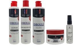 Alphahall Enroulé Liberado Co Wash e Máscara e Gelatina e Creme de Pentear e Sérum Brilho Prolongado