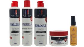 Alphahall Enroulé Liberado Co Wash e Máscara e Gelatina e Creme de Pentear e Sérum Ouro