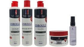 Alphahall Enroulé Liberado Co Wash e Máscara e Gelatina e Creme Pentear e Sérum Antienvelhecimento