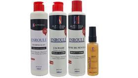 Alphahall Enroulé Liberado Shampoo e Co Wash e Creme de Pentear e Sérum Ouro