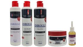 Alphahall Enroulé Liberado Shampoo e Co Wash e Máscara e Gelatina e Óleo de Macadâmia