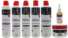 Alphahall Enroulé Liberado Shampoo e Cond e Co Wash e Másc e Gelatina e Creme Pentear e Óleo Macadâm