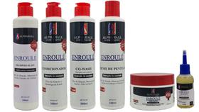 Alphahall Enroulé Liberado Shampoo e Cond e Co Wash e Máscara e Creme Pentear e Óleo Abacate