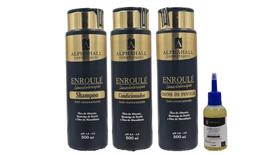 AlphaHall Enroulé Umectoterapia Shampoo e Condicionador e Creme de Pentear e Óleo de Abacate