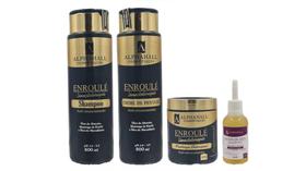 AlphaHall Enroulé Umectoterapia Shampoo e Creme de Pentear e Manteiga Artesanal e Óleo de Macadâmia