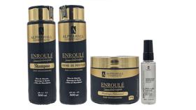 AlphaHall Enroulé Umectoterapia Shampoo e Creme Pentear e Manteiga Artesanal 500 gr e Sérum Brilho